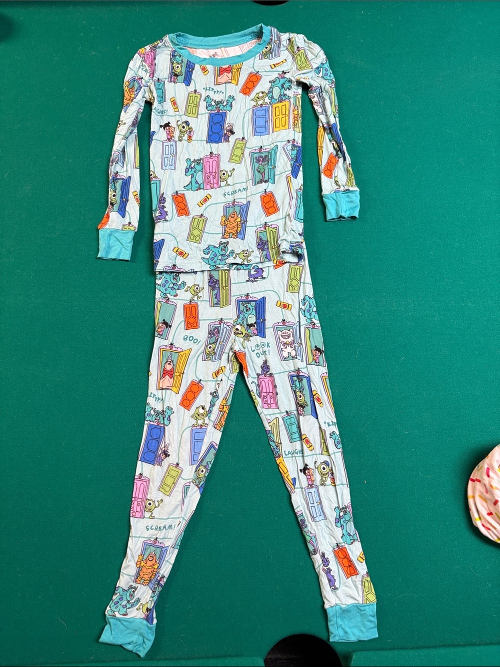 Little Sleepies Light Blue Multicolor Door-Print Pajama Set